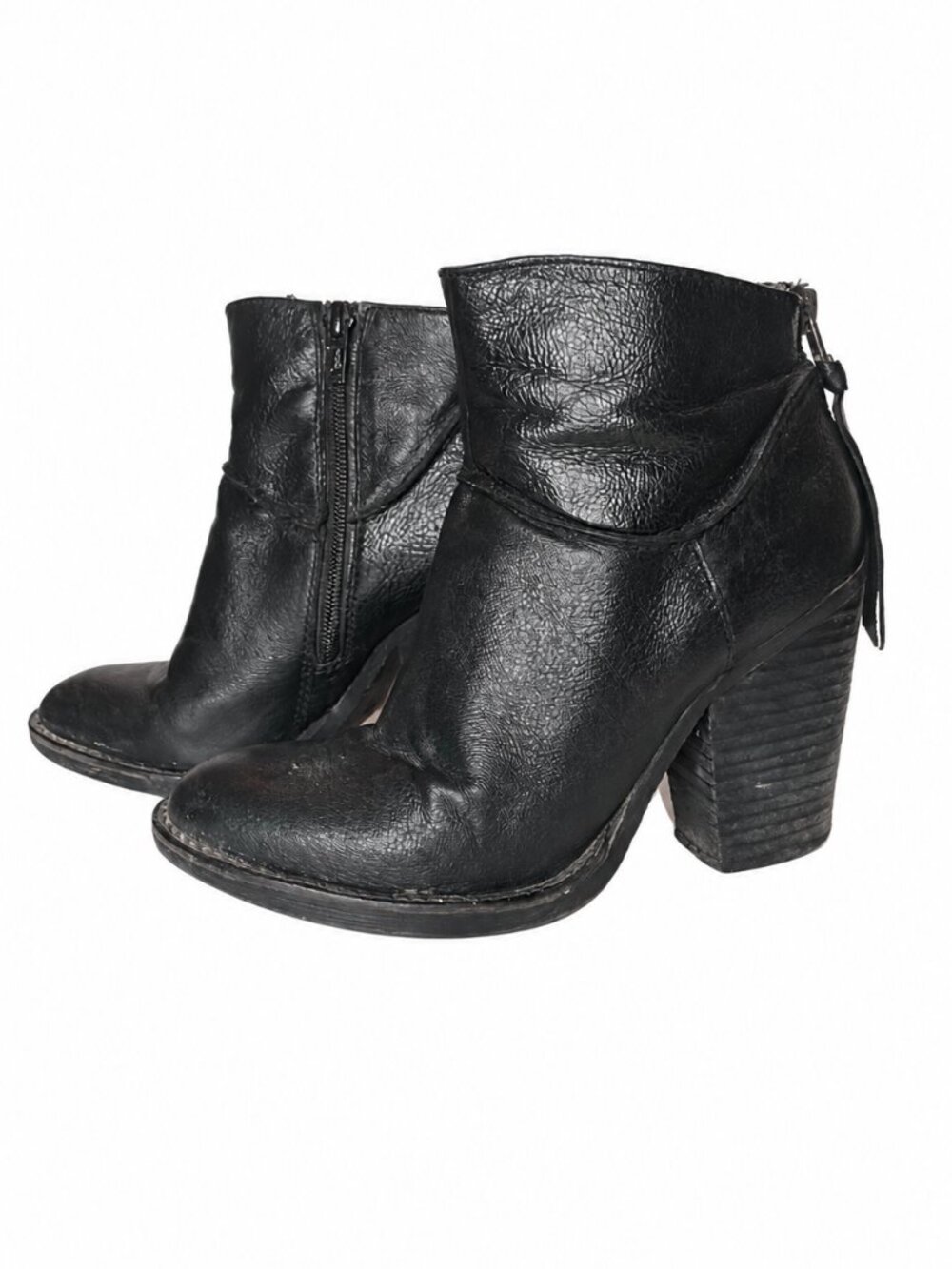 Steve Madden Black Leather Heeled Ankle Boots | US 5.5